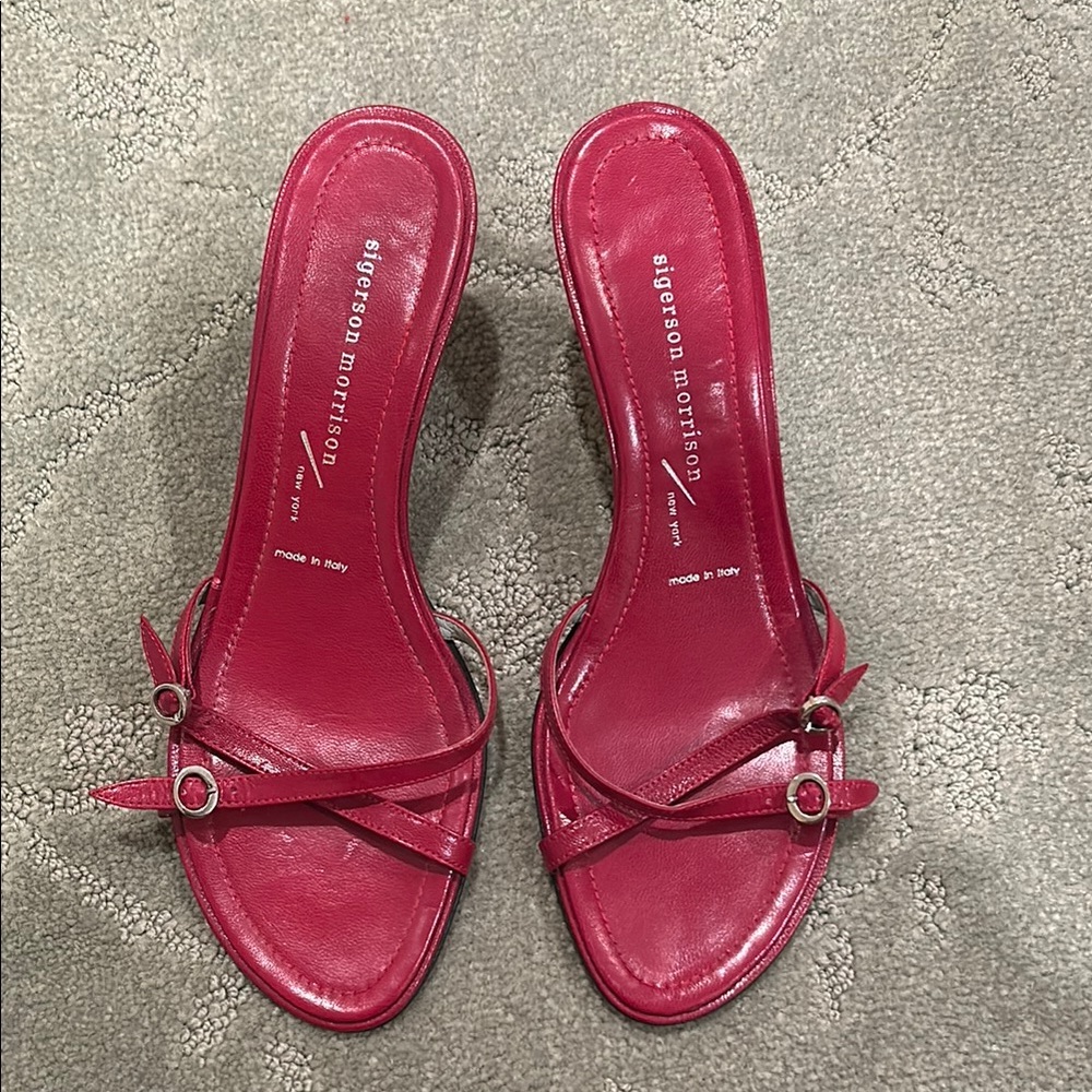 Sigerson Morrison Fuchsia Heeled Sandals